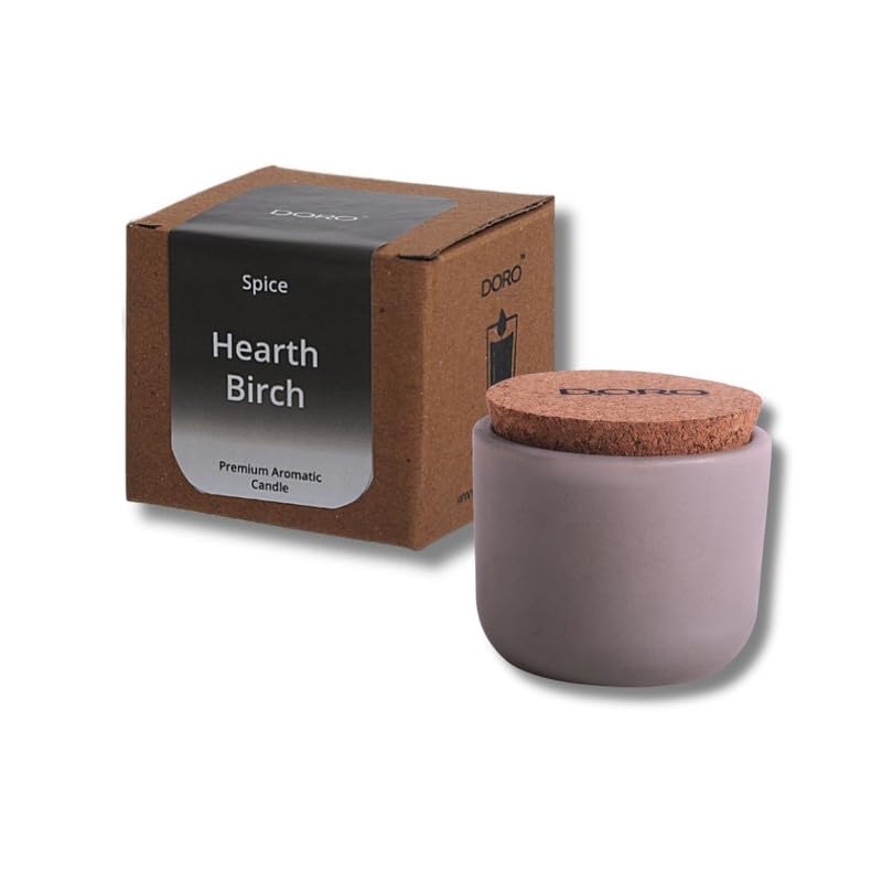 Doro Premium Scented Candles to Relax and rejuvenate Your Soul - Hearth & Birch (Soy, Double Wick, 225 GMS, Burn Time 25-30 hrs)